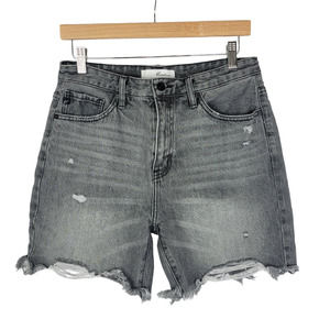 Kancan Boyfriend High-Rise Black Denim Shorts 27